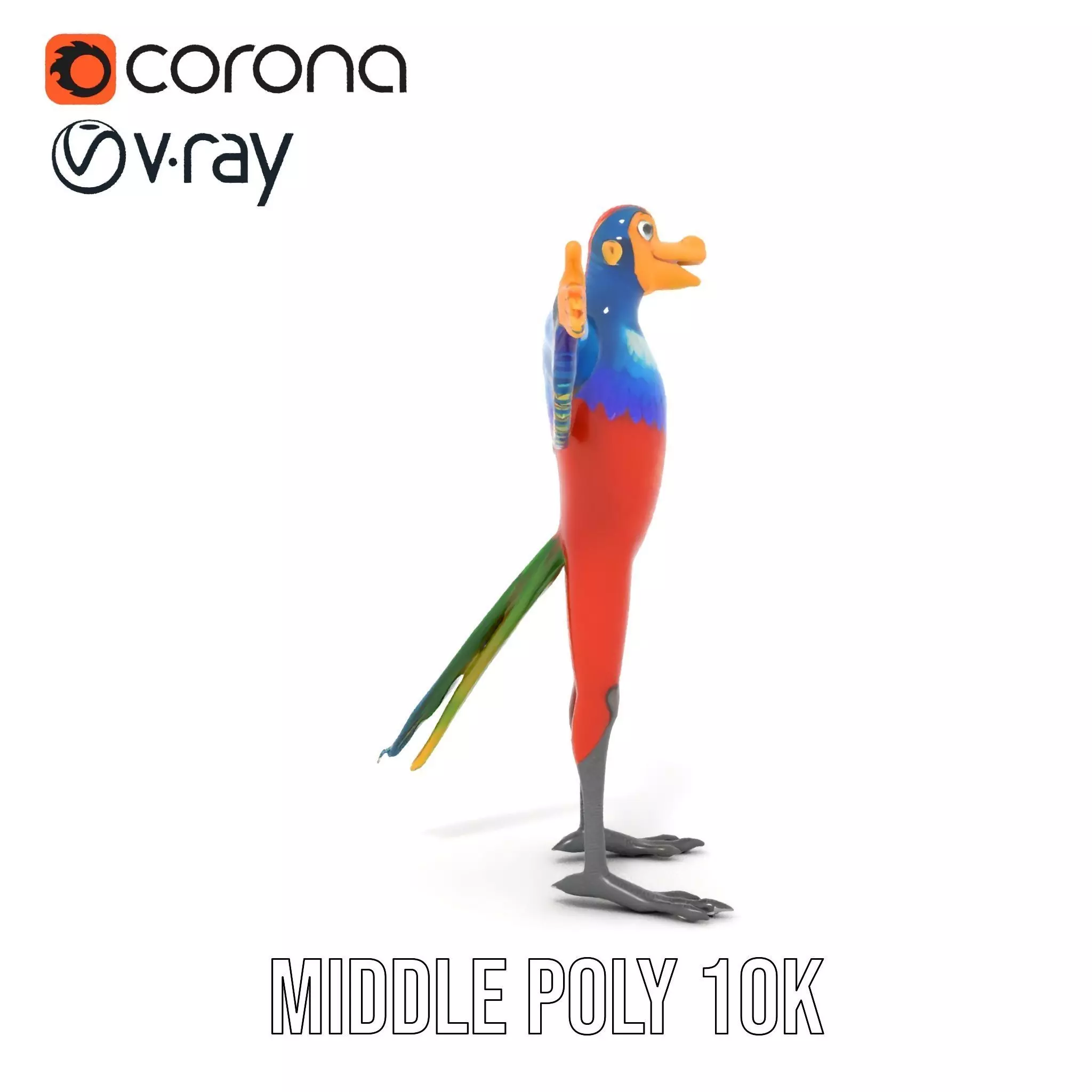 Vibrant Parrot Character model pack Low-poly 3D model_11