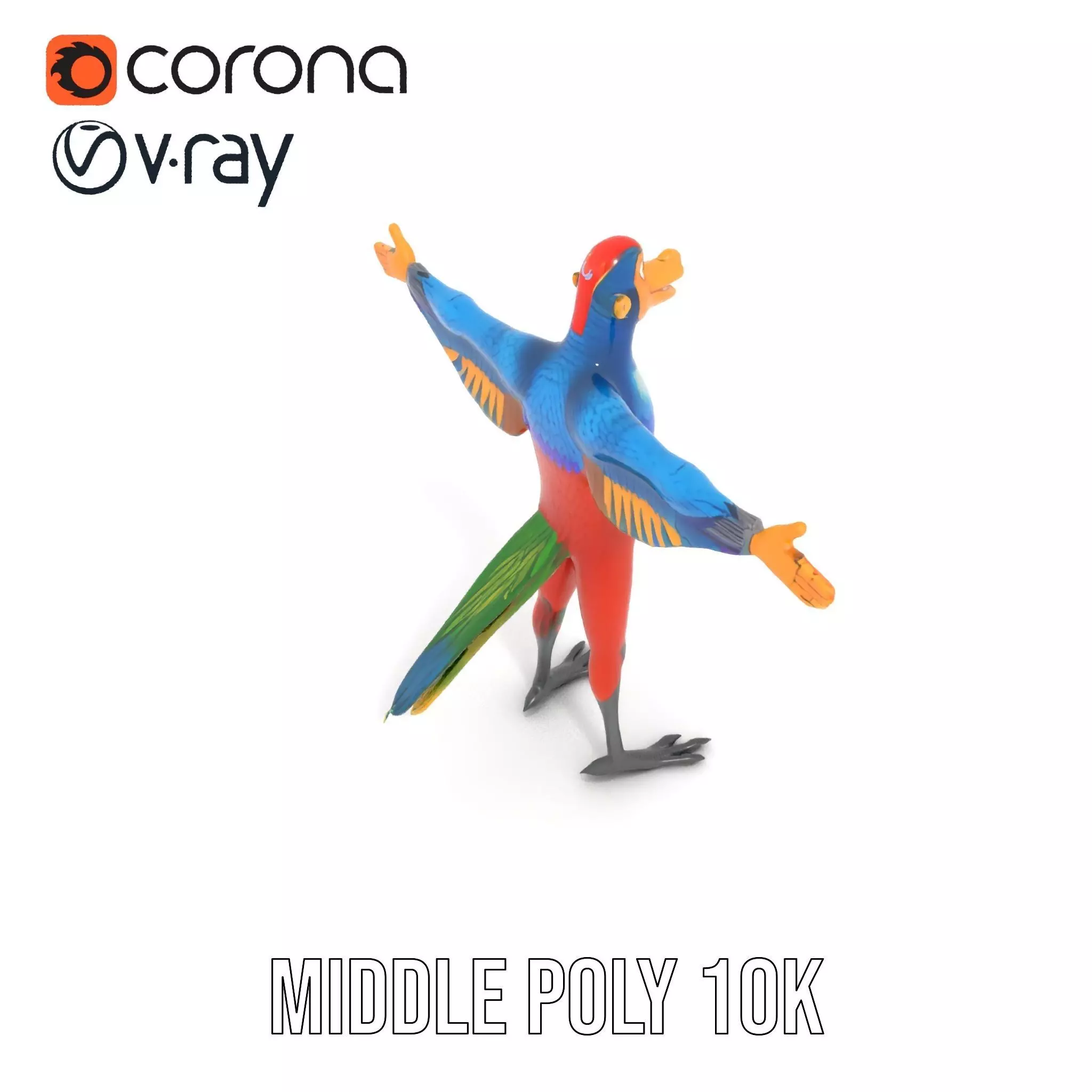 Vibrant Parrot Character model pack Low-poly 3D model_18