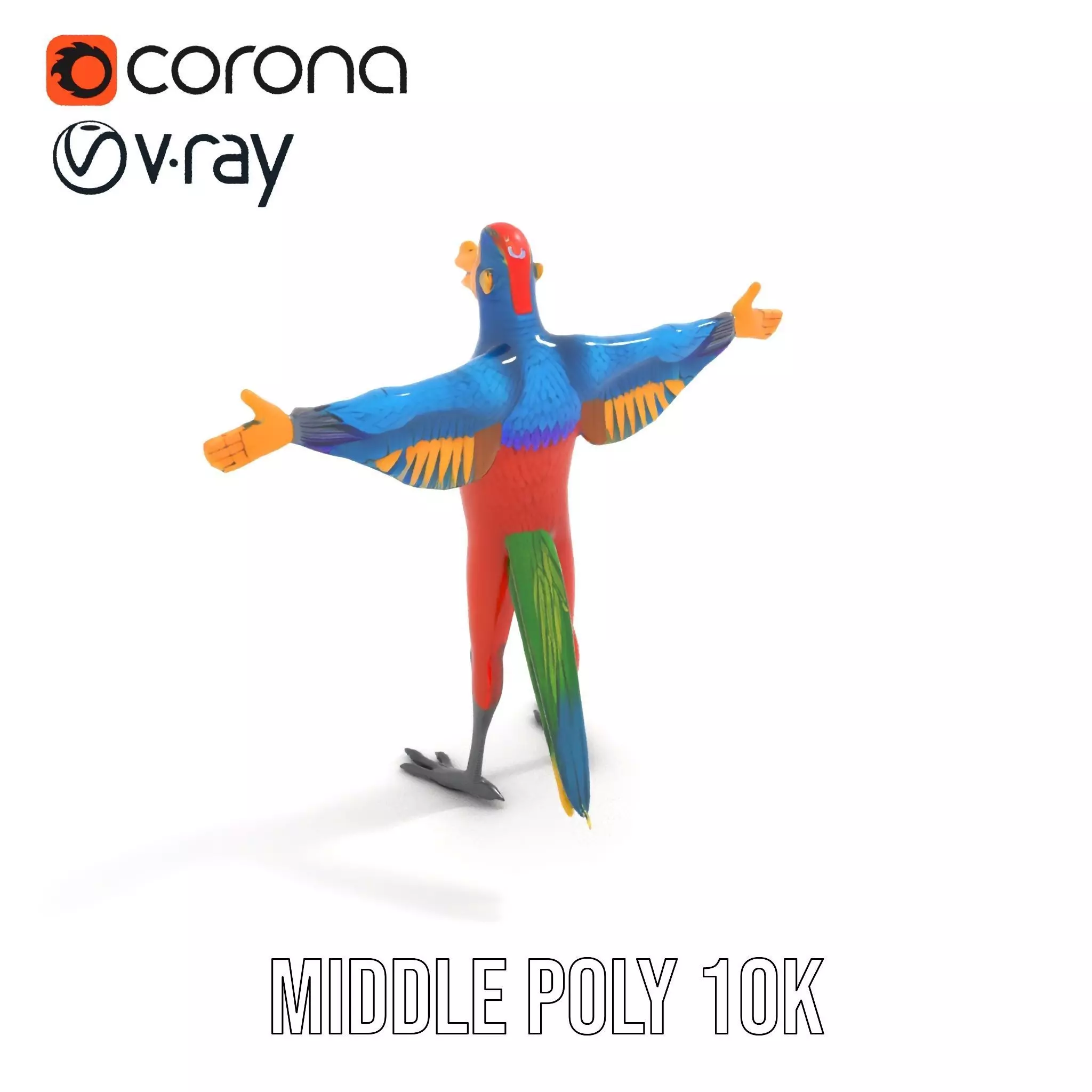 Vibrant Parrot Character model pack Low-poly 3D model_6