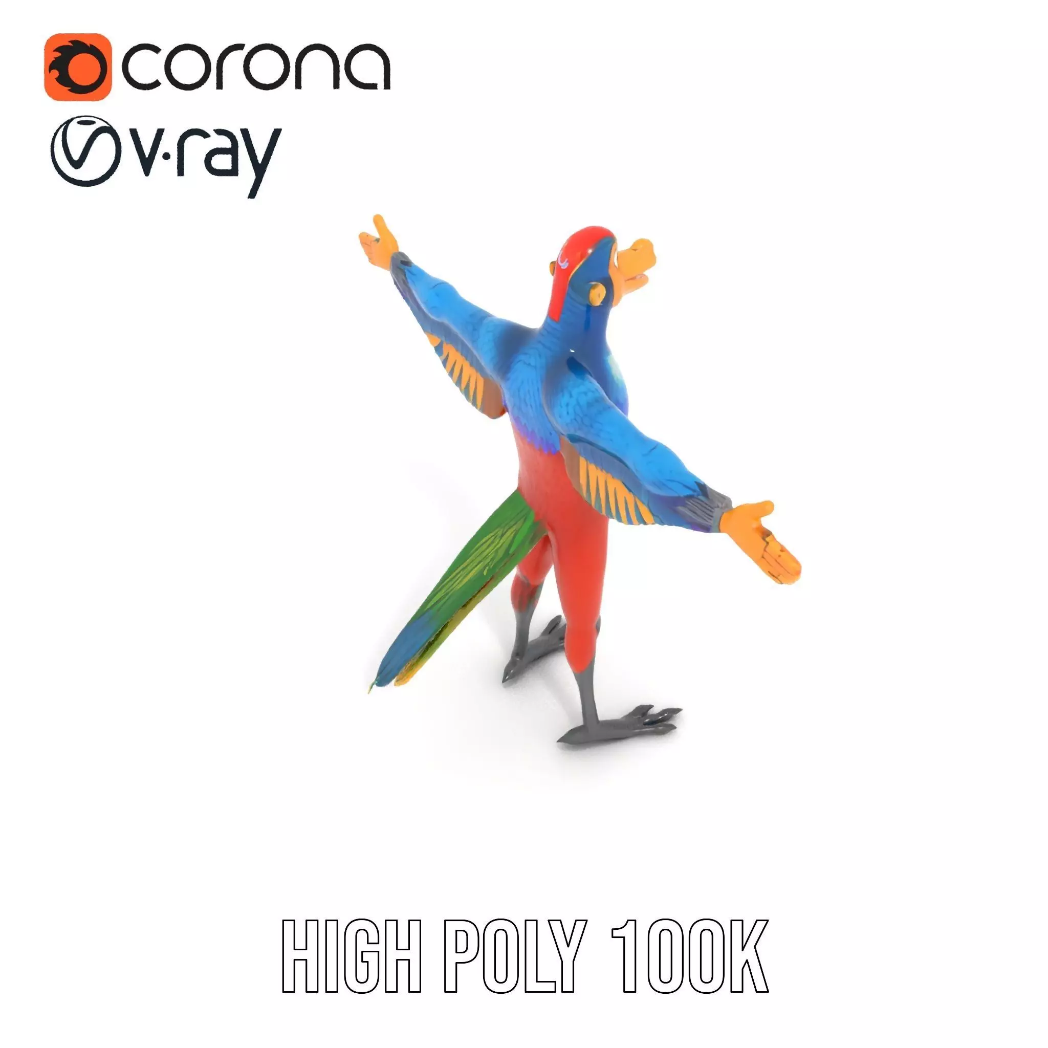 Vibrant Parrot Character model pack Low-poly 3D model_20