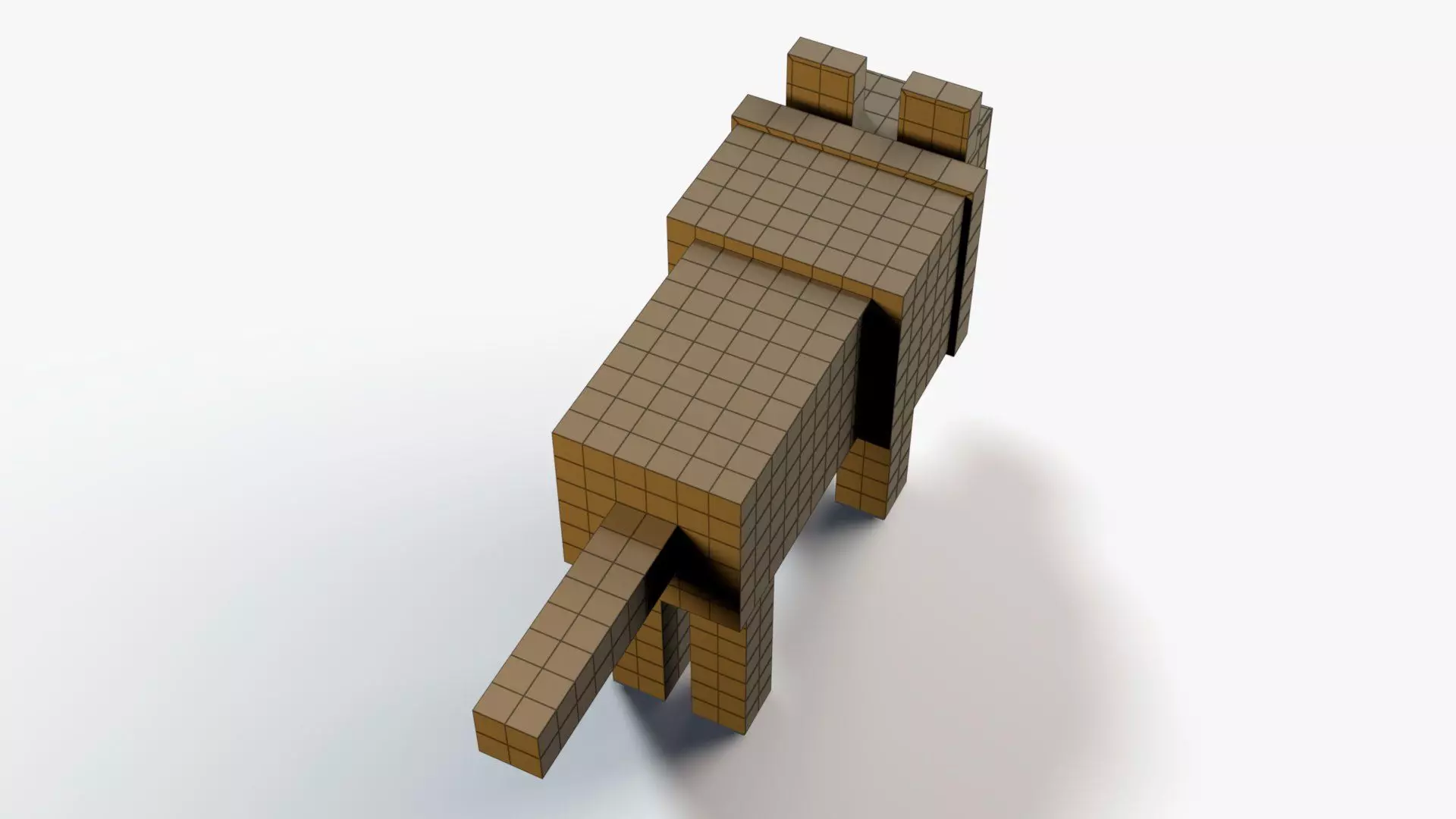 Minecraft Wolf Low-poly 3D model_9