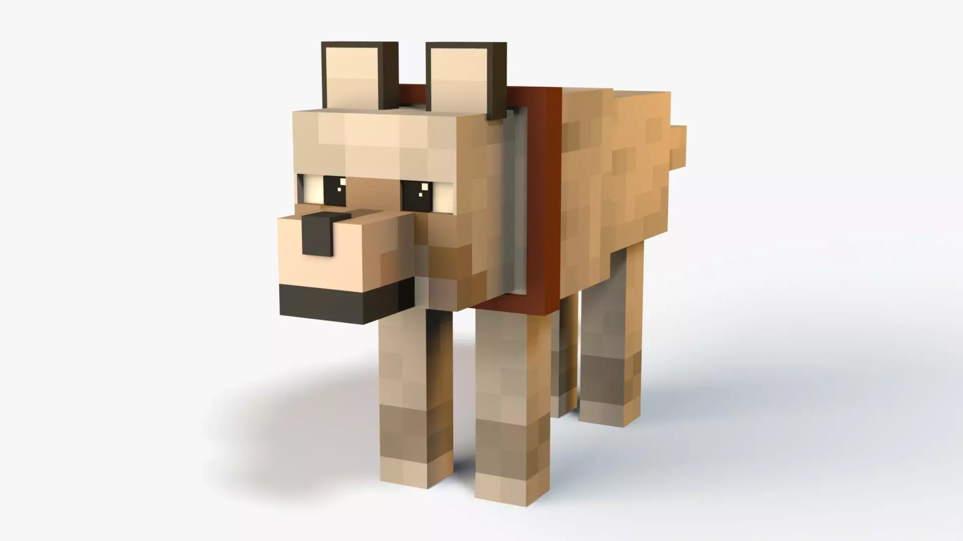 Minecraft Wolf Low-poly 3D model_0