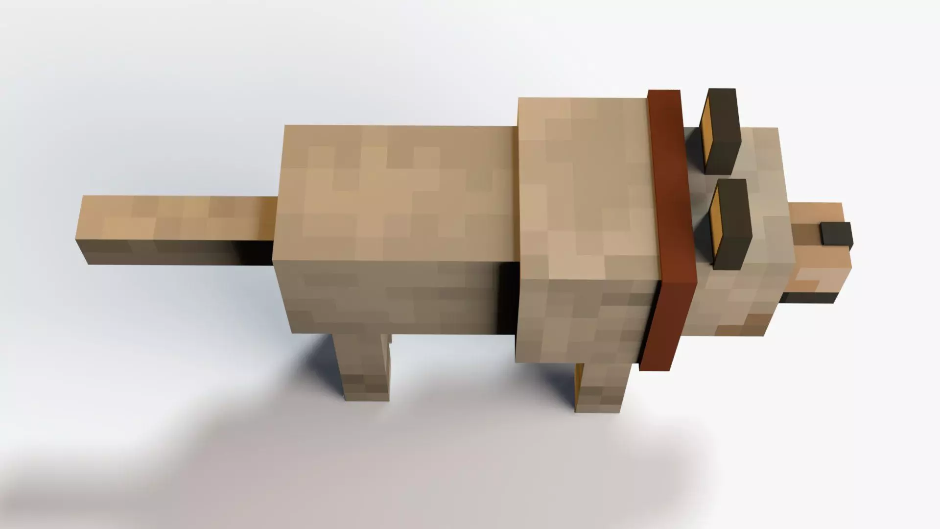 Minecraft Wolf Low-poly 3D model_3