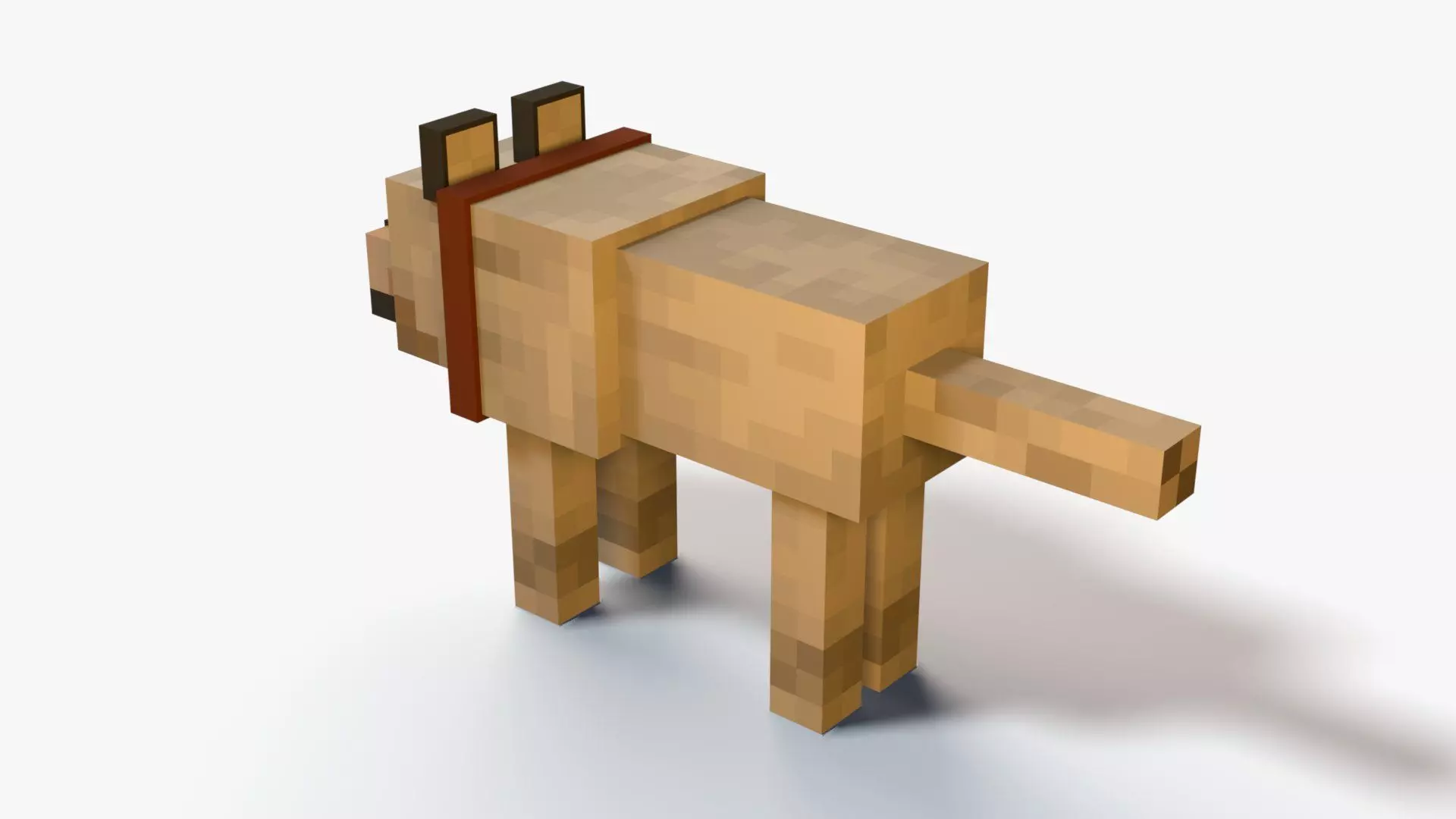 Minecraft Wolf Low-poly 3D model_4