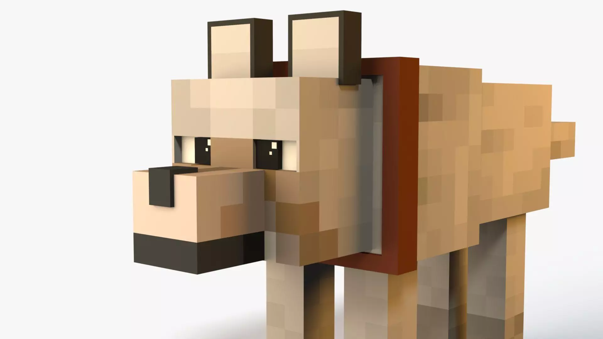 Minecraft Wolf Low-poly 3D model_1
