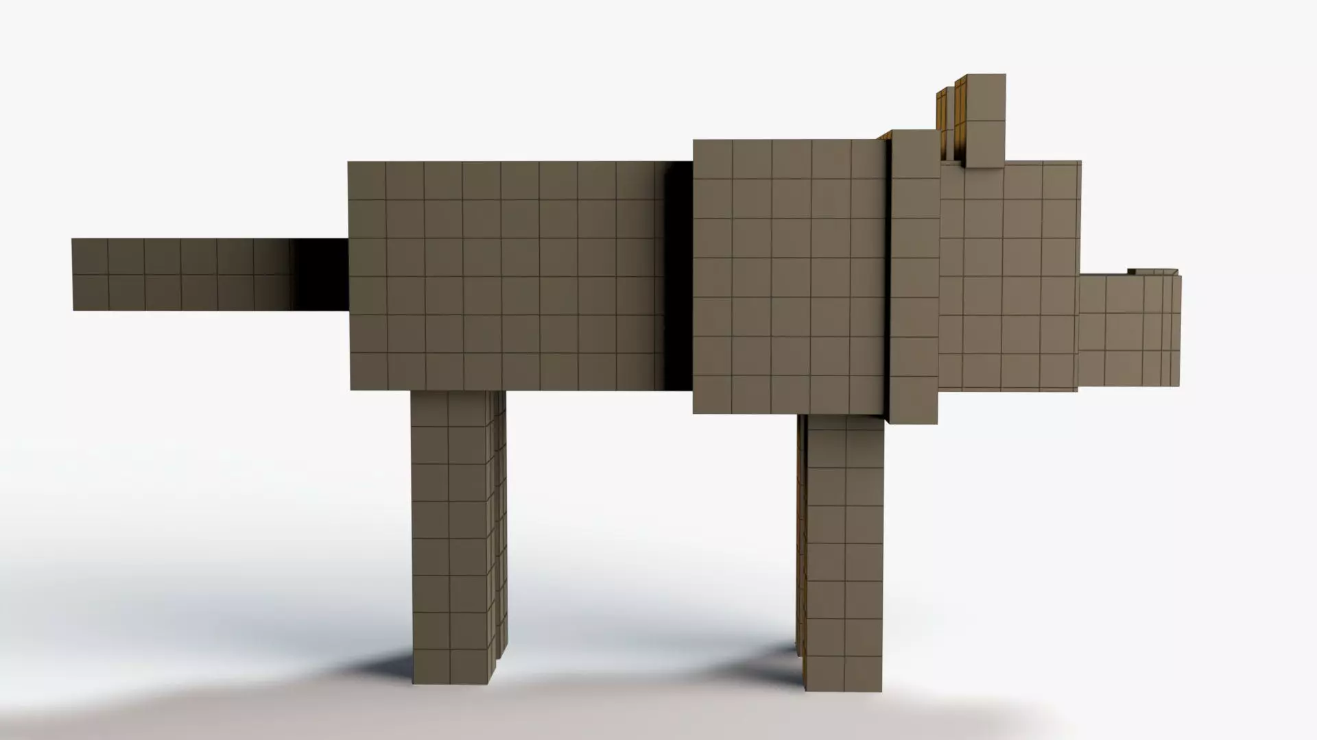 Minecraft Wolf Low-poly 3D model_8