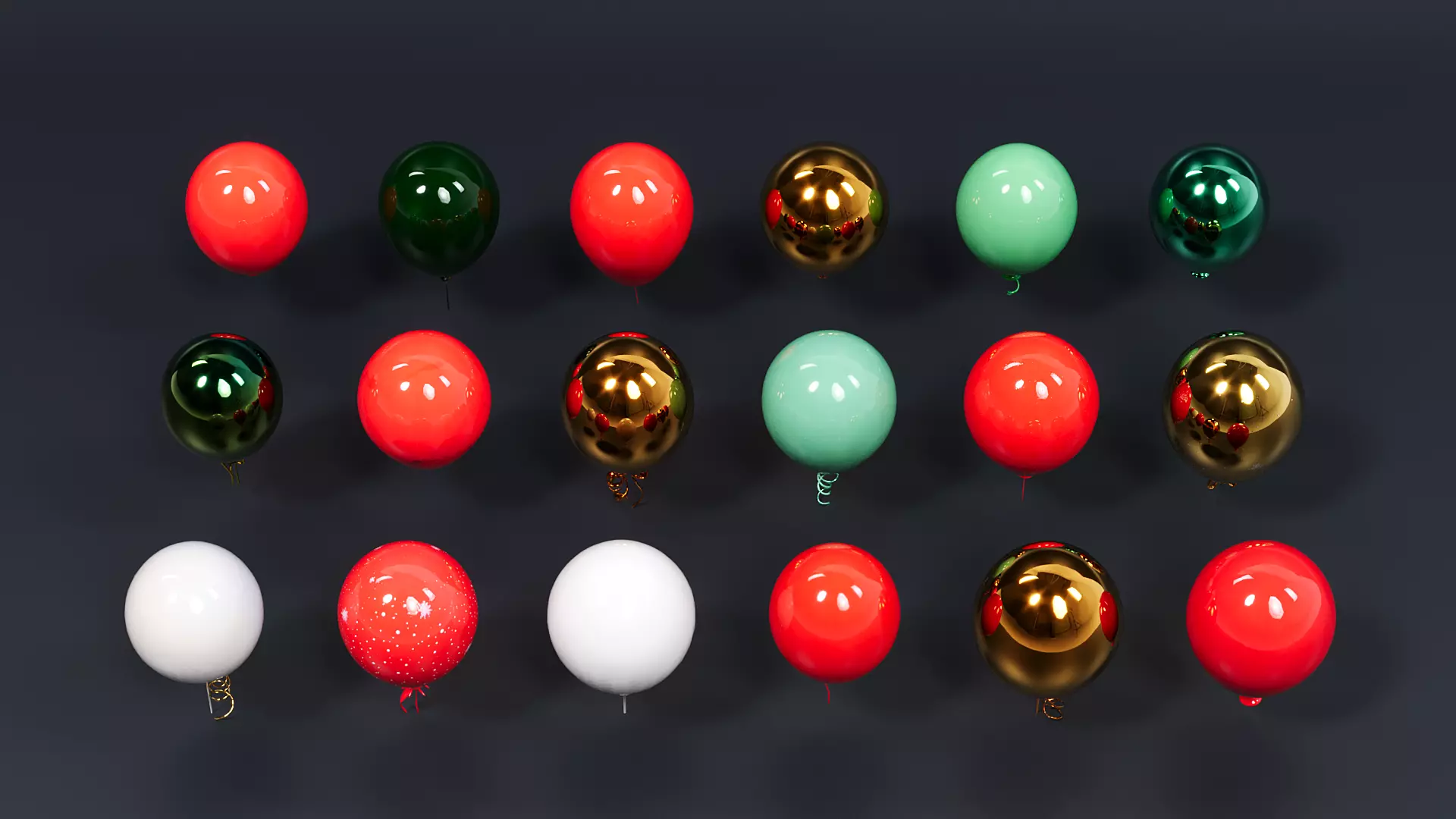 Christmas decoration balloons 3D model