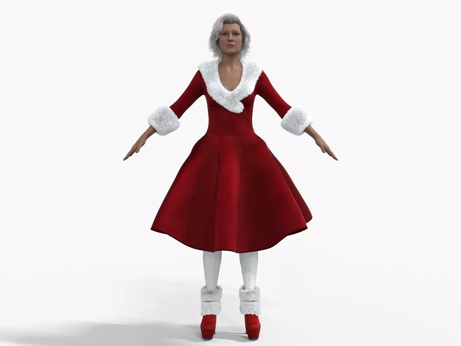 Mrs Claus - Santa Claus Low-poly 3D model_16