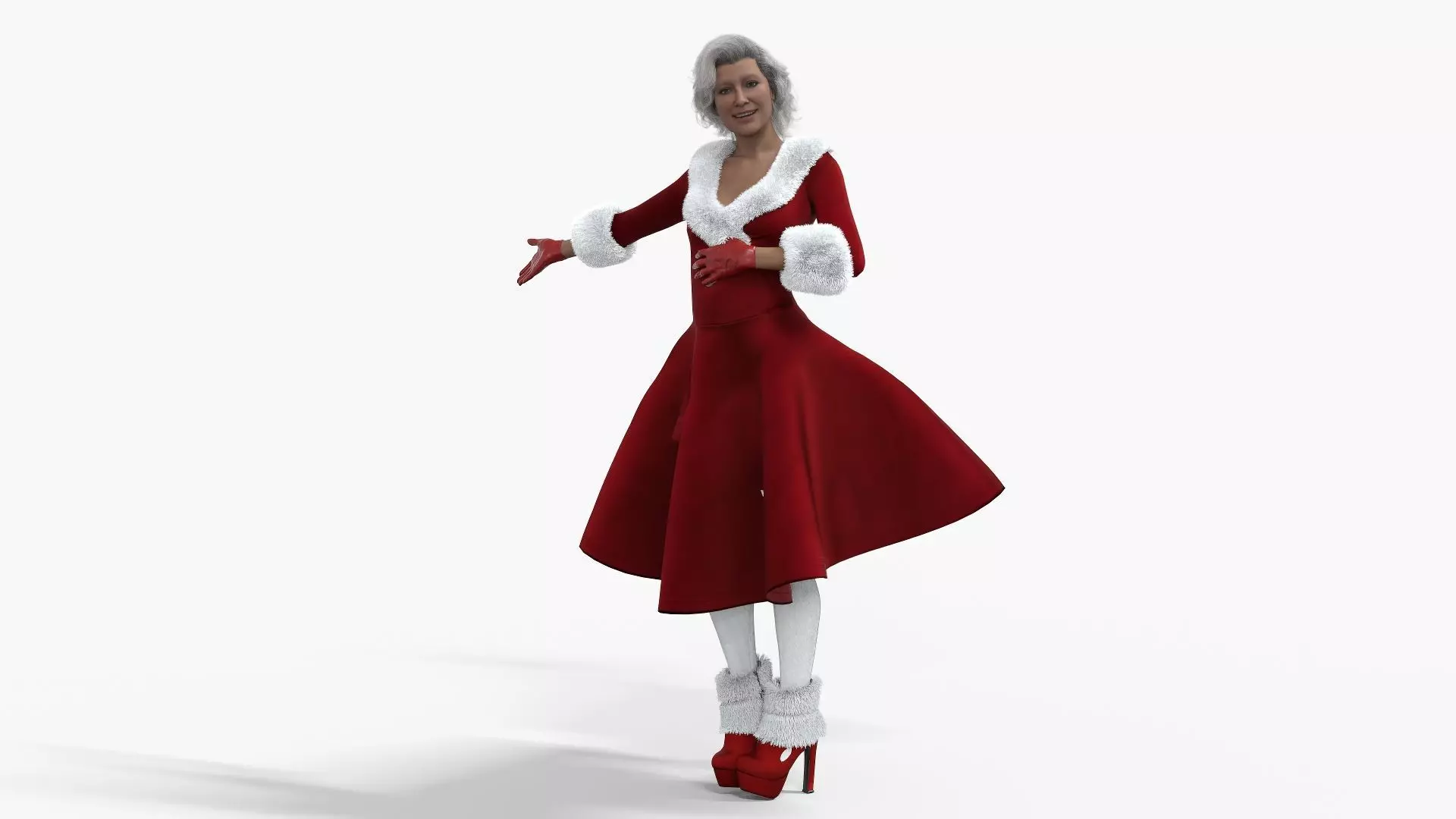 Mrs Claus - Santa Claus Low-poly 3D model_5