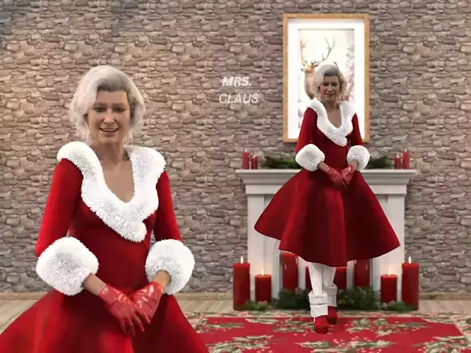 Mrs Claus - Santa Claus Low-poly 3D model Mrs Claus - Santa Claus Low-poly 3D model