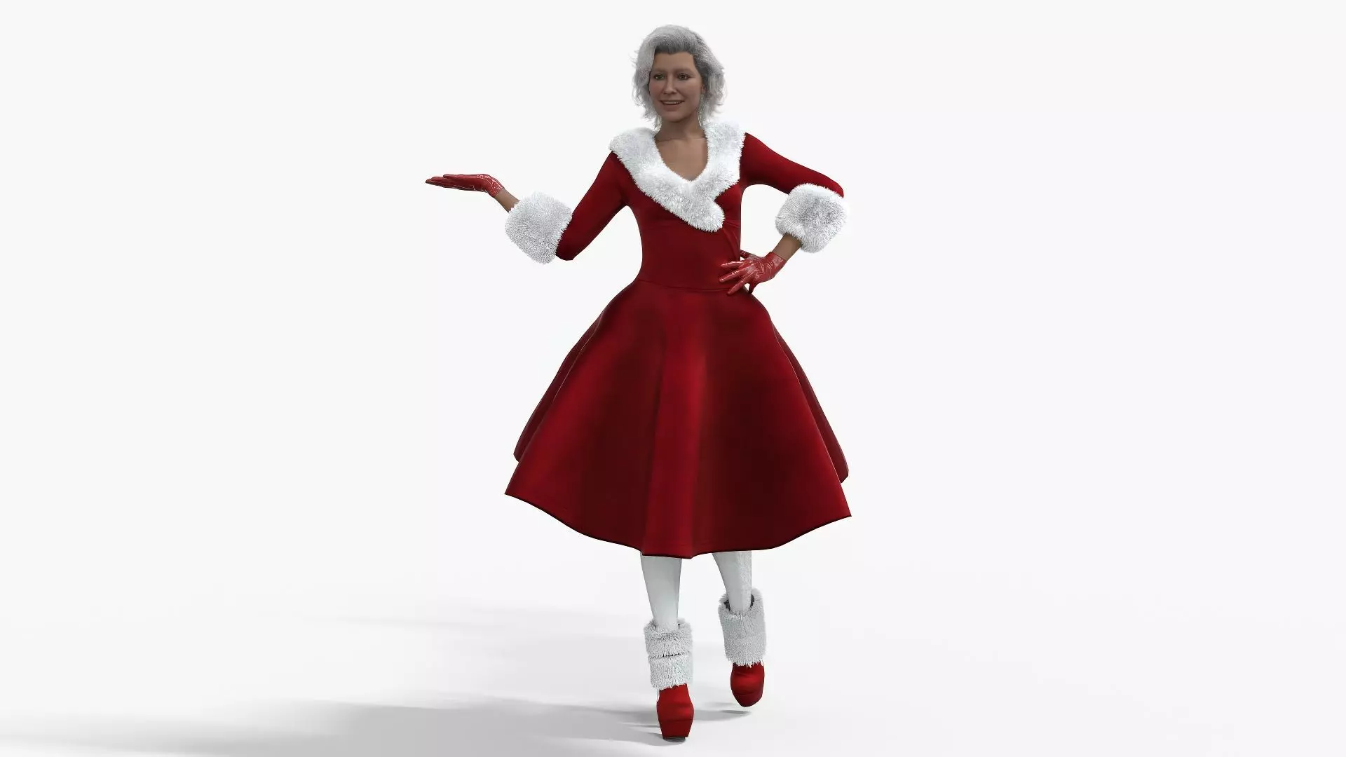 Mrs Claus - Santa Claus Low-poly 3D model_8