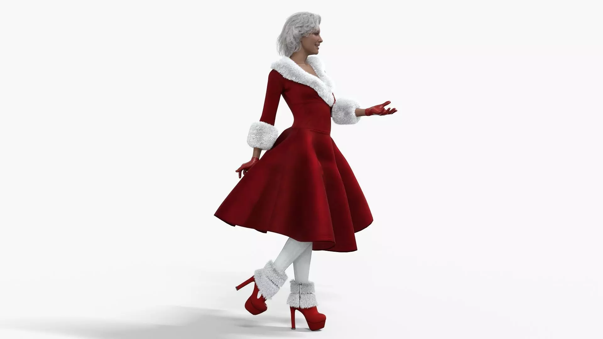Mrs Claus - Santa Claus Low-poly 3D model_10