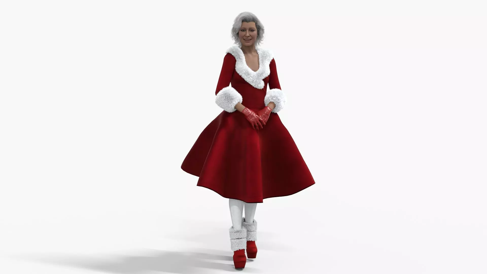 Mrs Claus - Santa Claus Low-poly 3D model_3