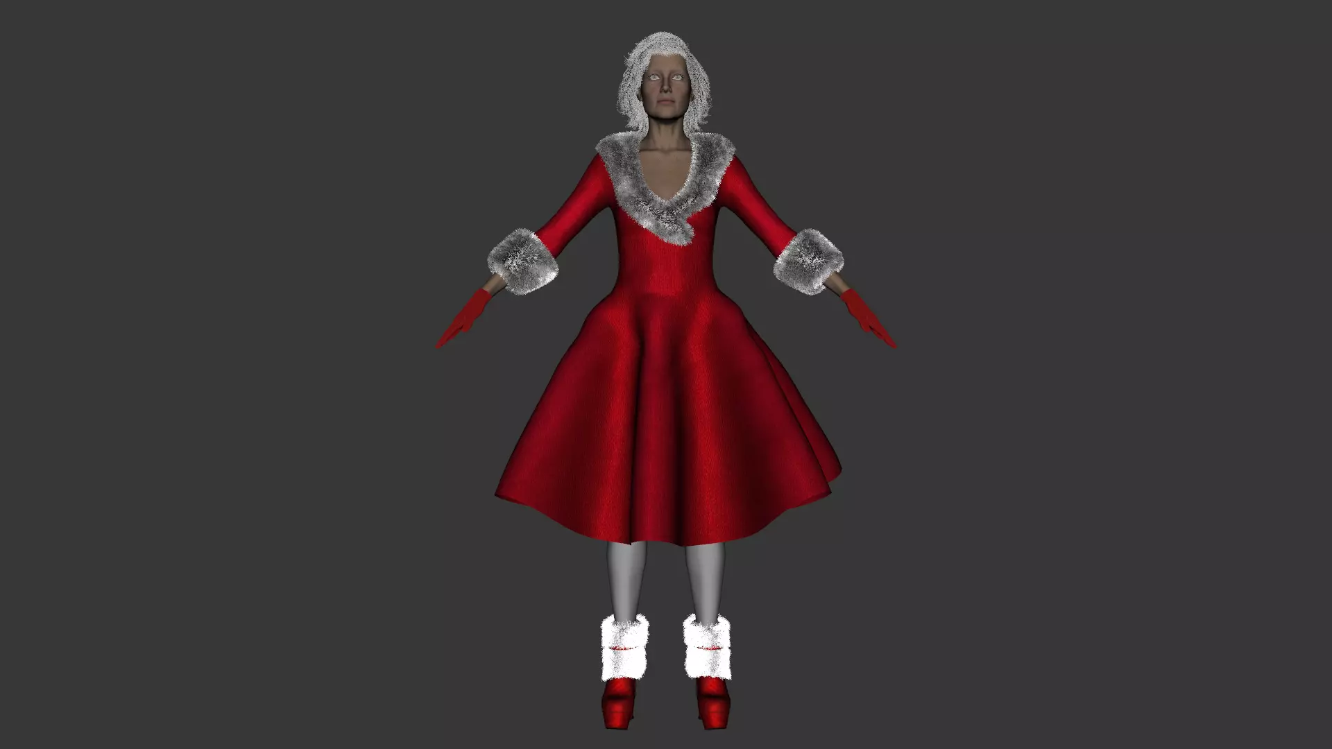Mrs Claus - Santa Claus Low-poly 3D model_20