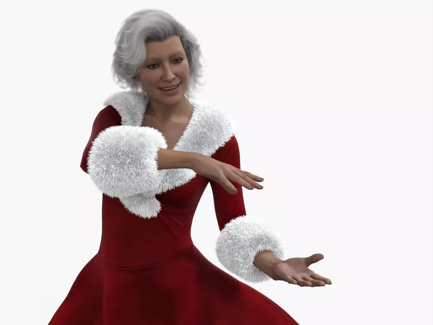 Mrs Claus - Santa Claus Low-poly 3D model_9