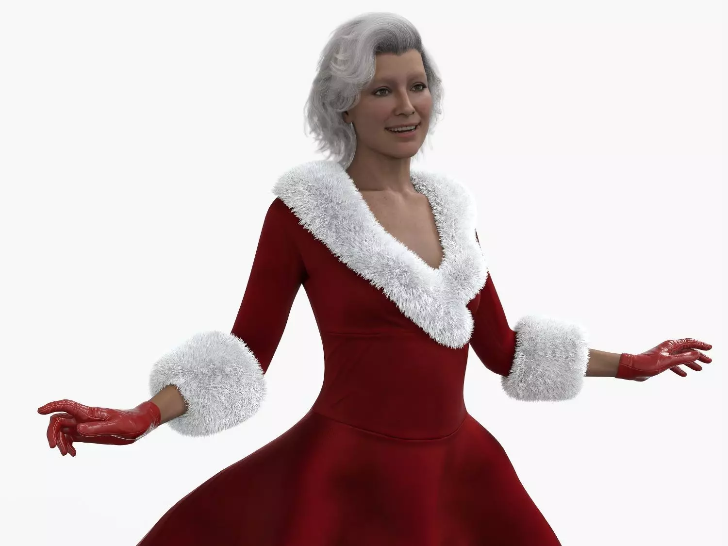 Mrs Claus - Santa Claus Low-poly 3D model_6