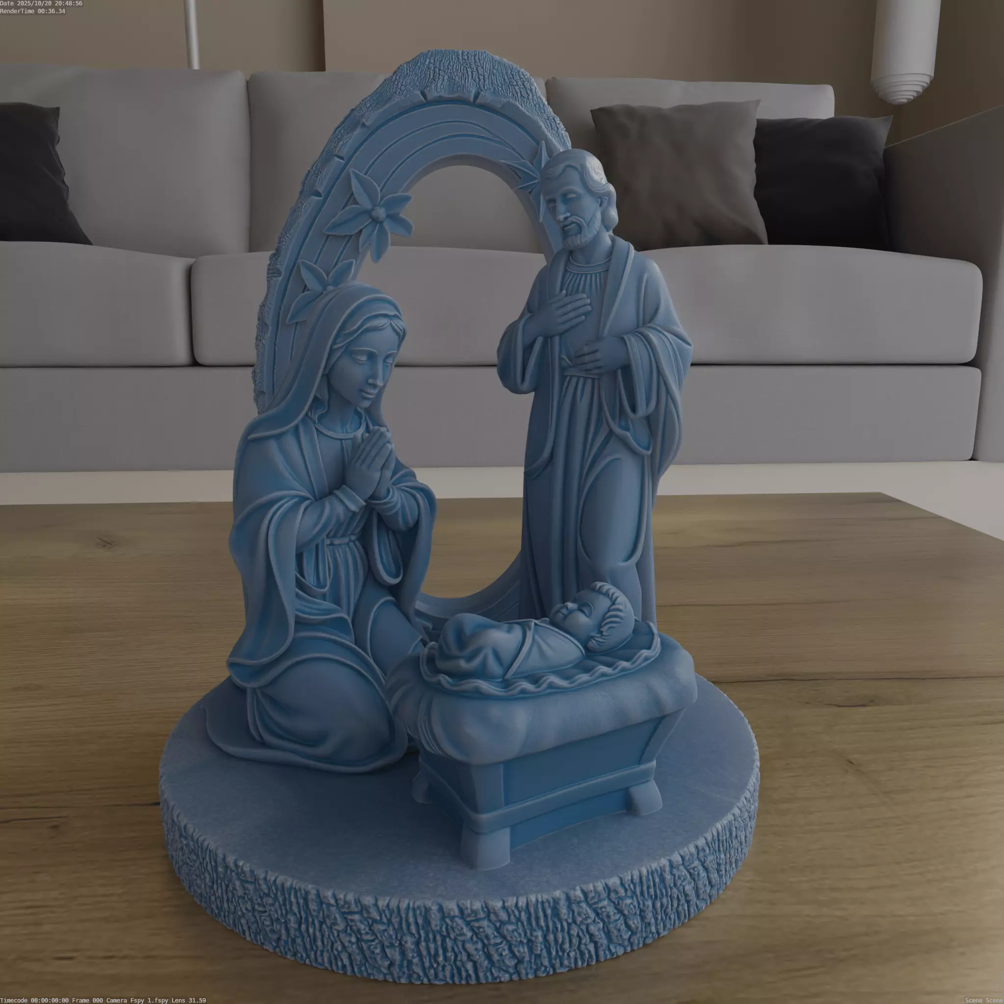 Exquisite Nativity STL for 3D Printing Elegant Manger 3D print model_0