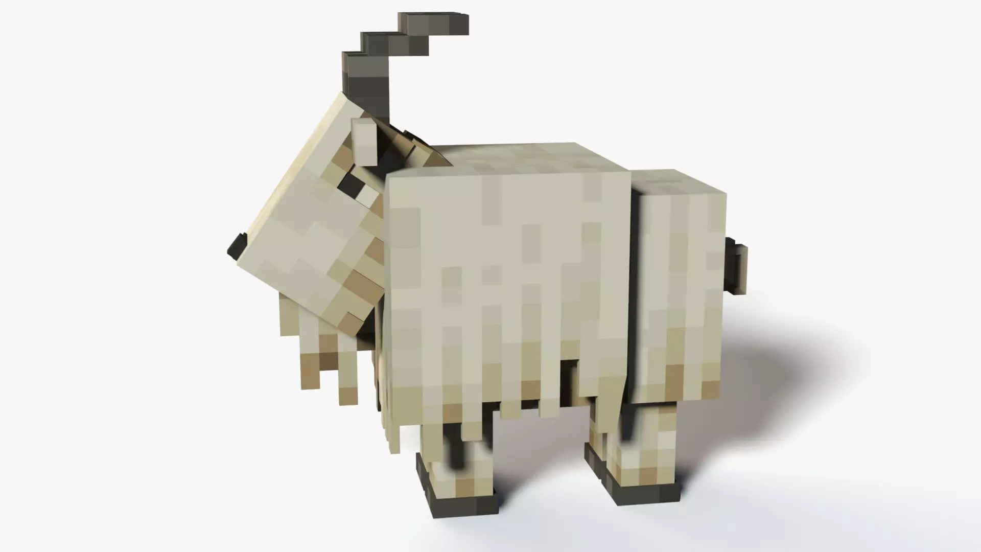 Minecraft Goat Low-poly 3D model_2