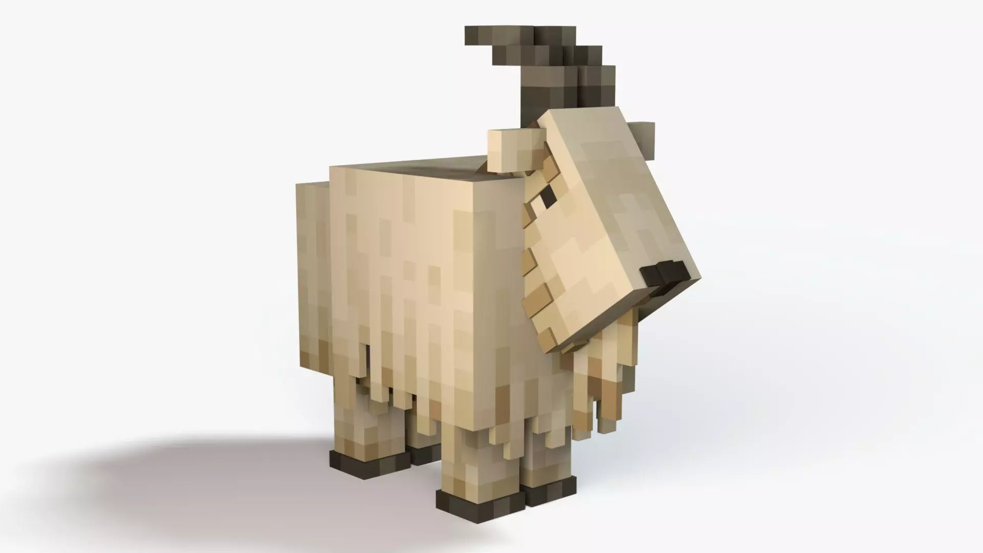 Minecraft Goat Low-poly 3D model_0