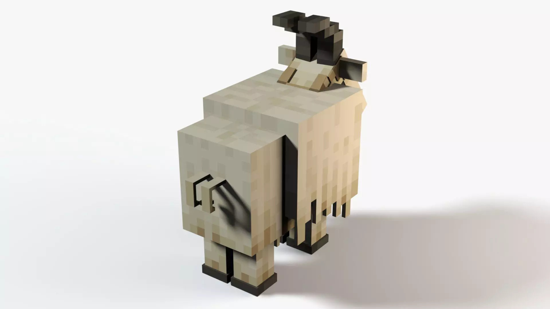 Minecraft Goat Low-poly 3D model_4
