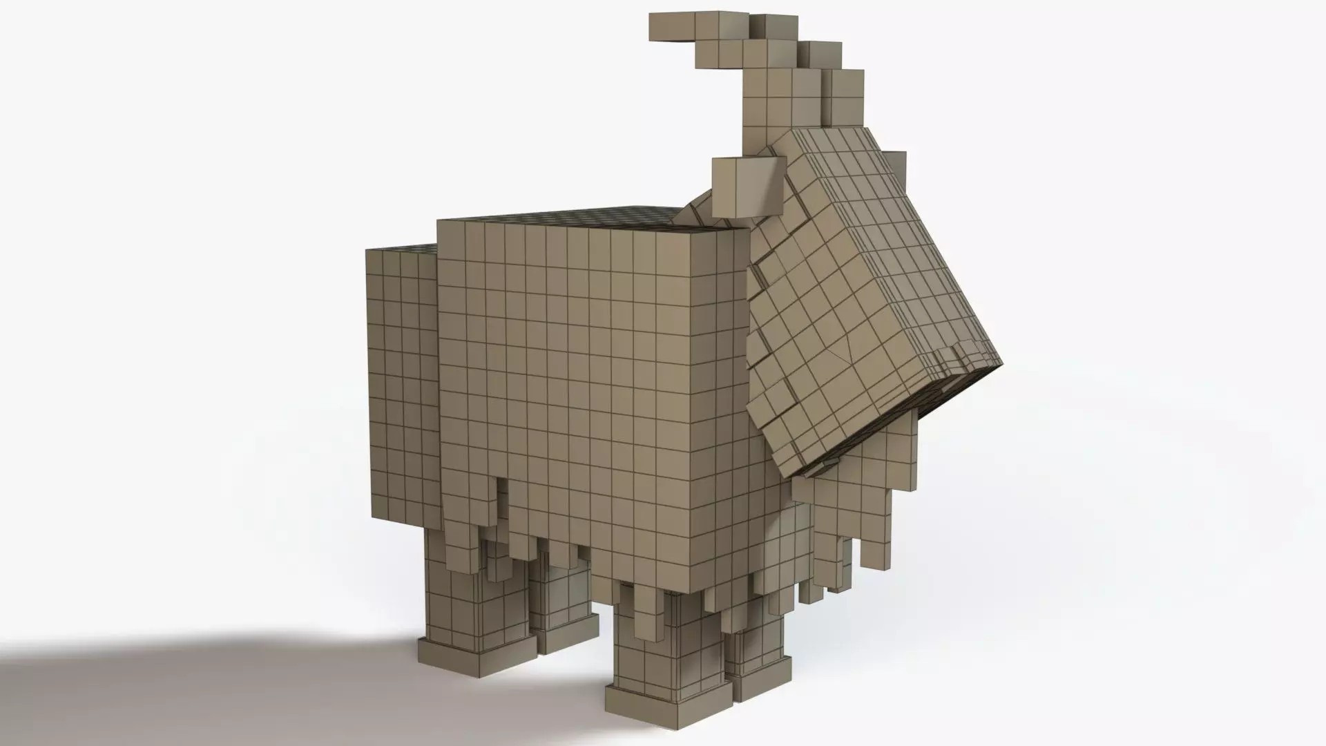 Minecraft Goat Low-poly 3D model_7