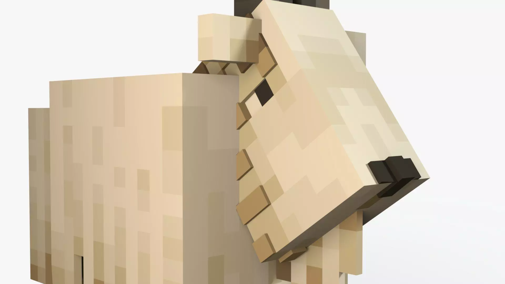 Minecraft Goat Low-poly 3D model_1