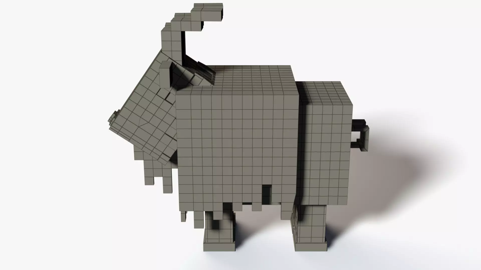 Minecraft Goat Low-poly 3D model_8