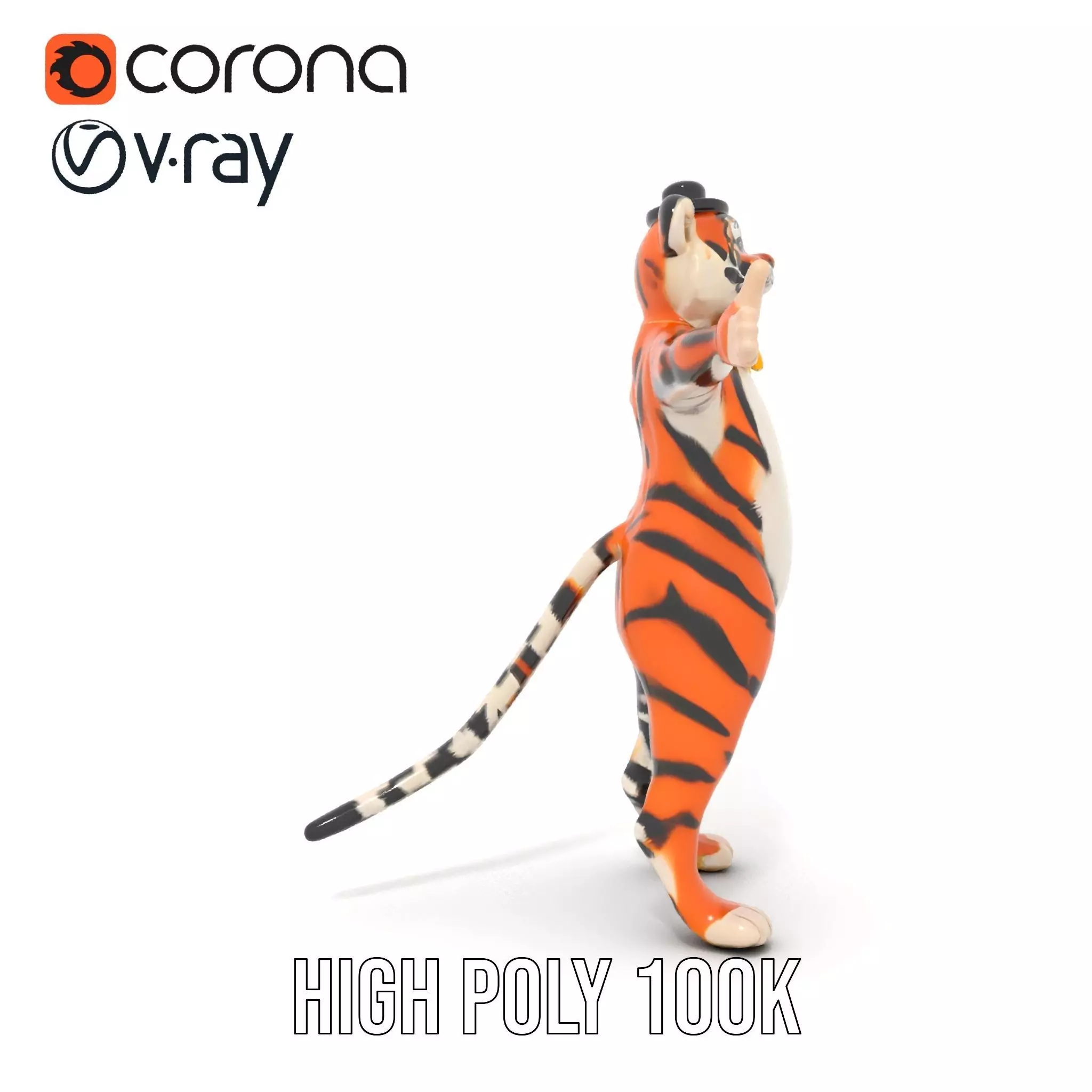 Elegant Tiger Performer model pack Low-poly 3D model_26