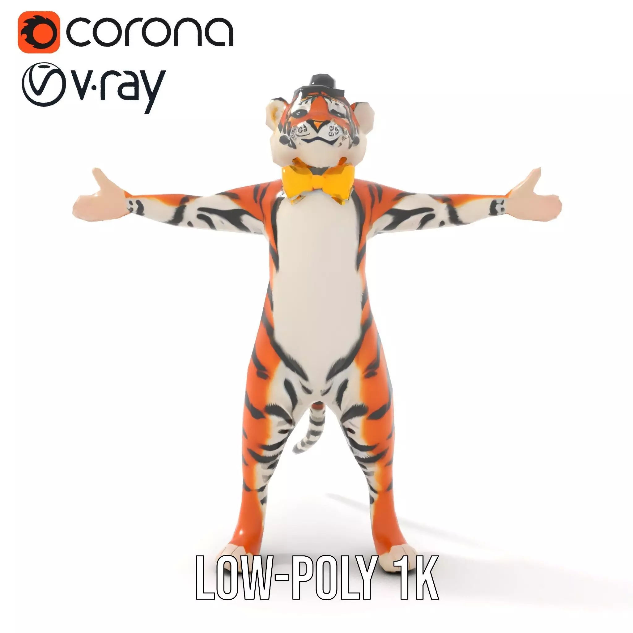 Elegant Tiger Performer model pack Low-poly 3D model_14