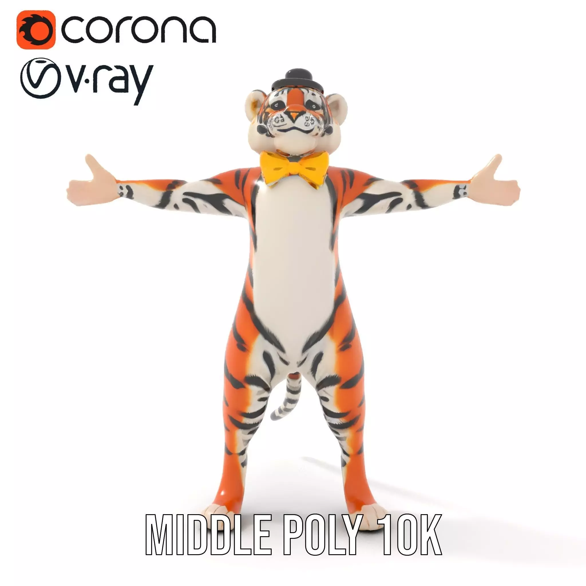Elegant Tiger Performer model pack Low-poly 3D model_11