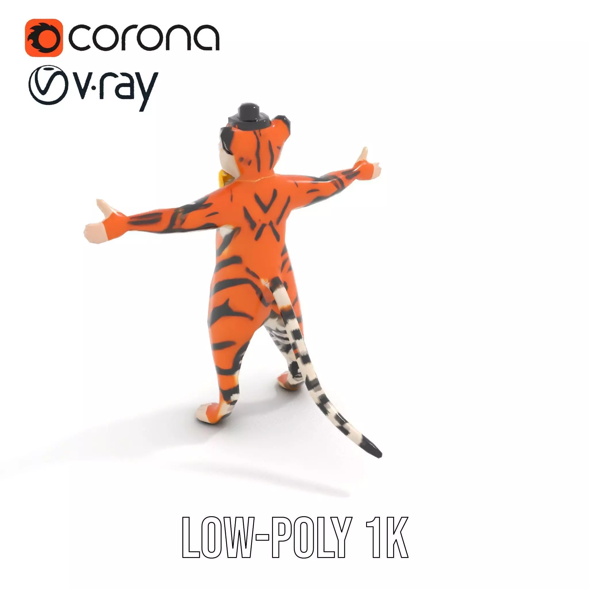 Elegant Tiger Performer model pack Low-poly 3D model_12
