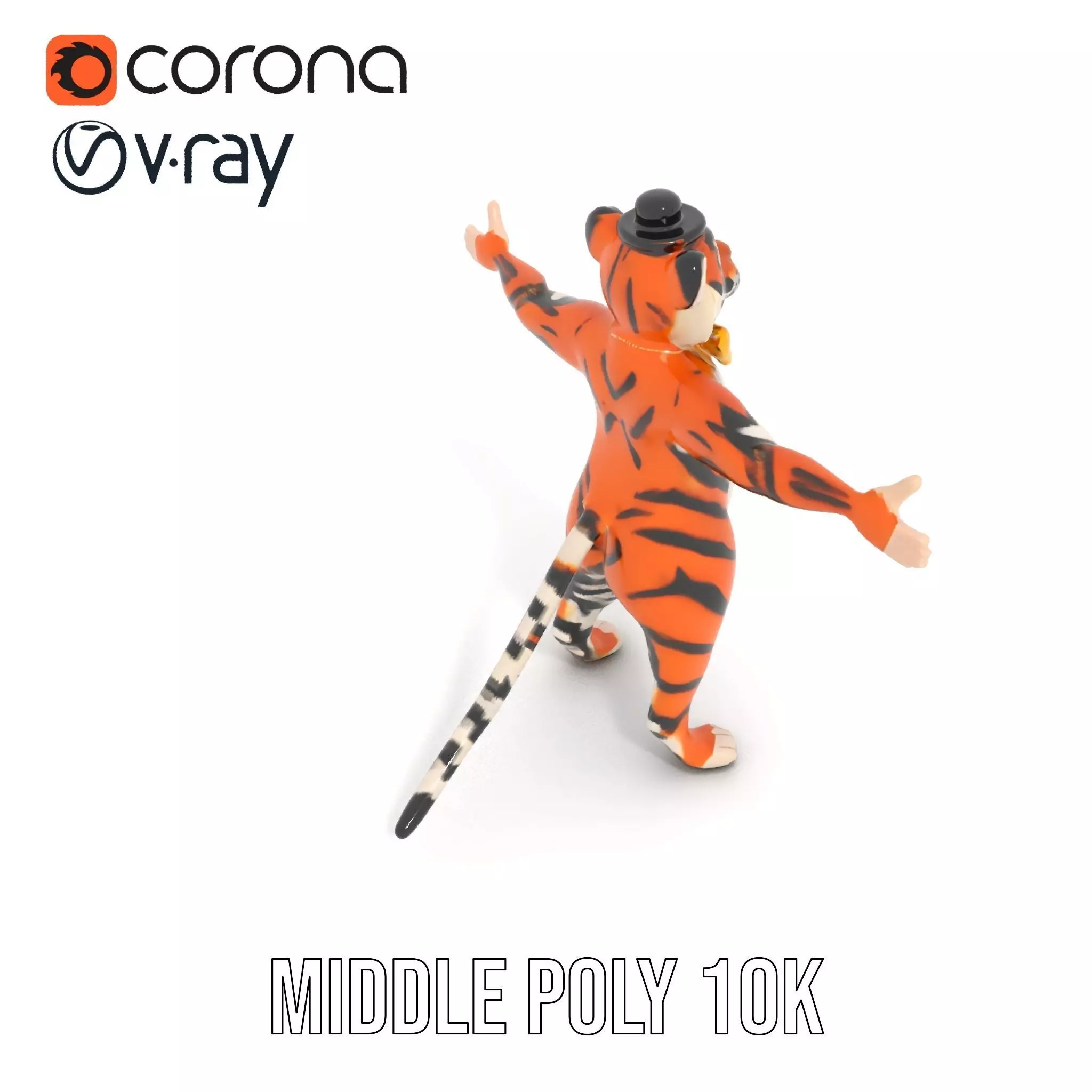 Elegant Tiger Performer model pack Low-poly 3D model_13