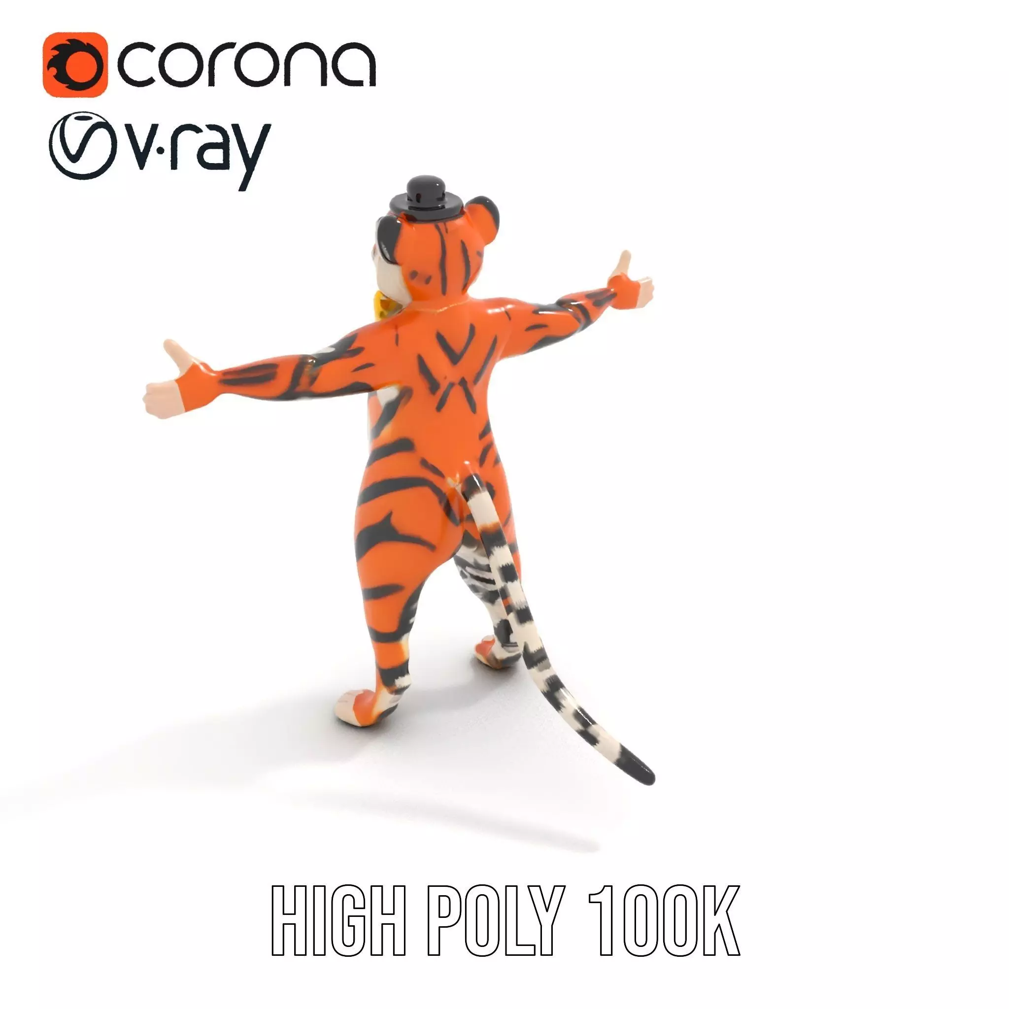 Elegant Tiger Performer model pack Low-poly 3D model_15