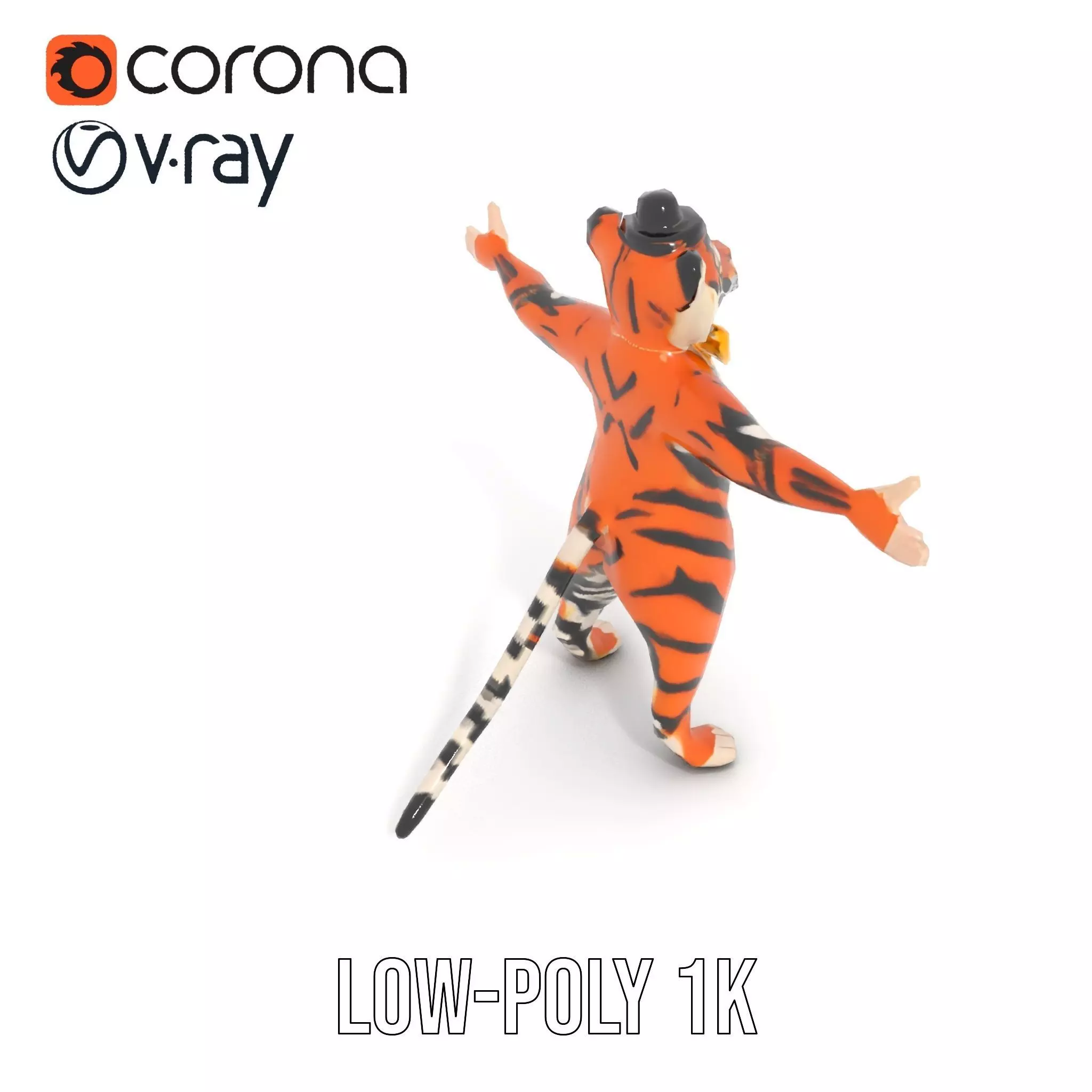 Elegant Tiger Performer model pack Low-poly 3D model_17