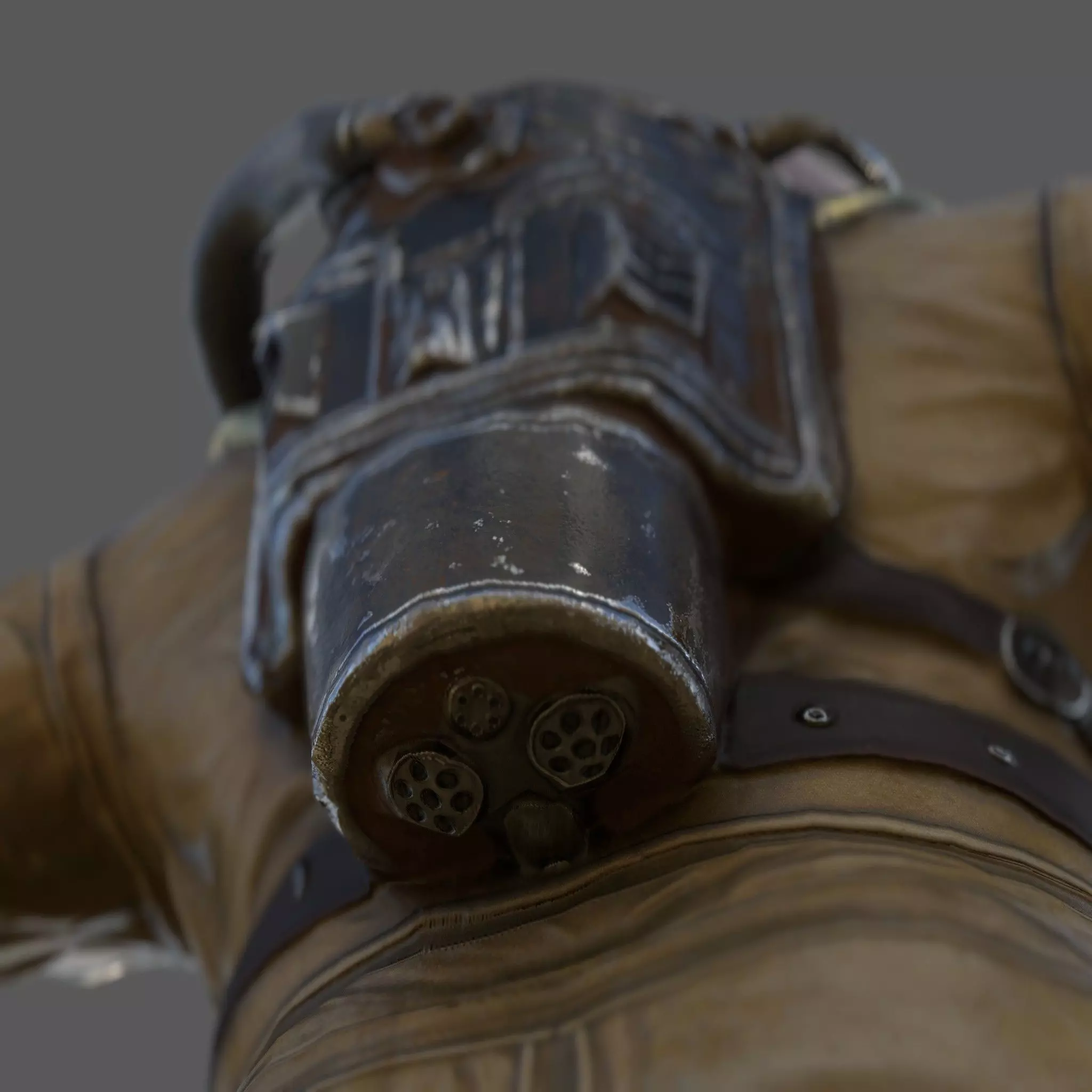 Realistic Vintage Diver Character  PBR Textured Game-Ready Low-poly 3D model_5