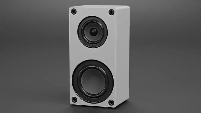 Tower Speaker V3 - Universal White Sound Unit Low-poly 3D model