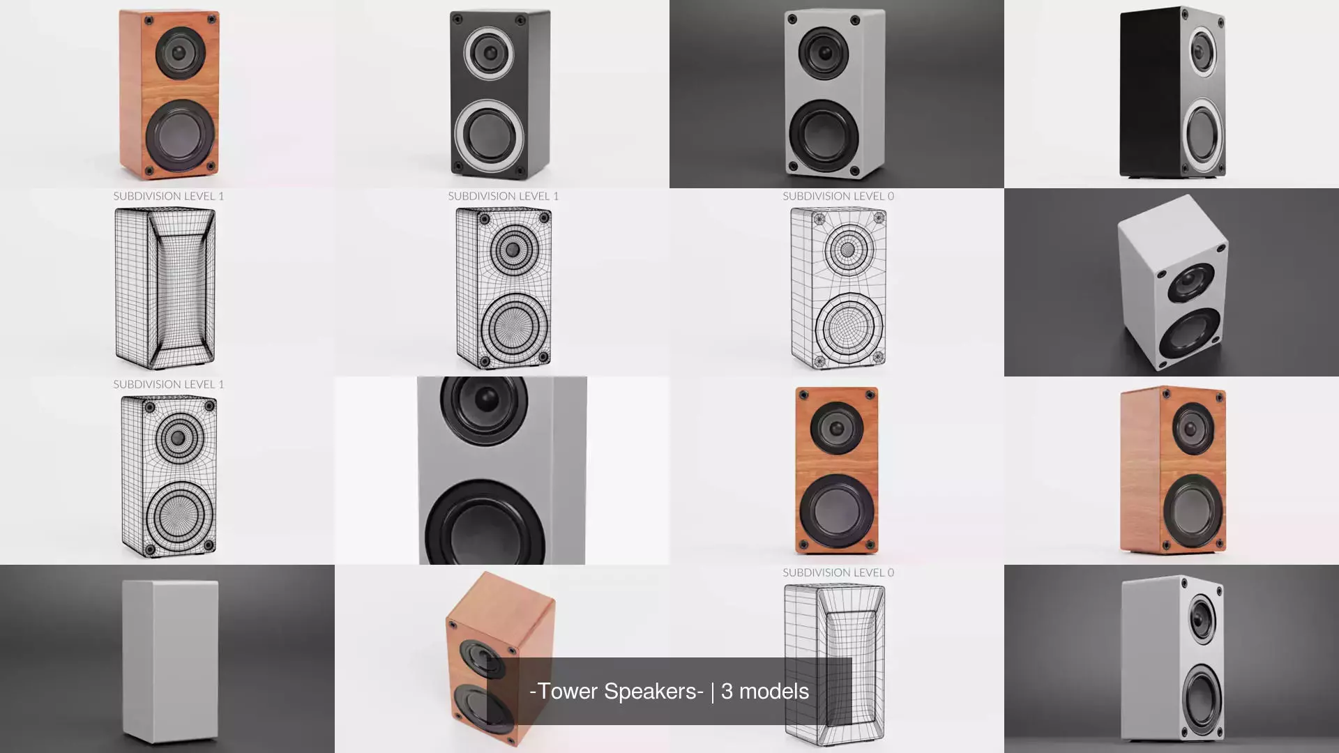 -Tower Speakers- 3D Model Collection_1
