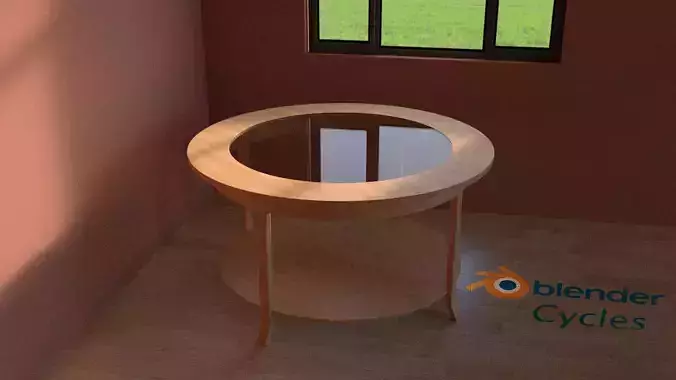 Wooden coffee table with glass top