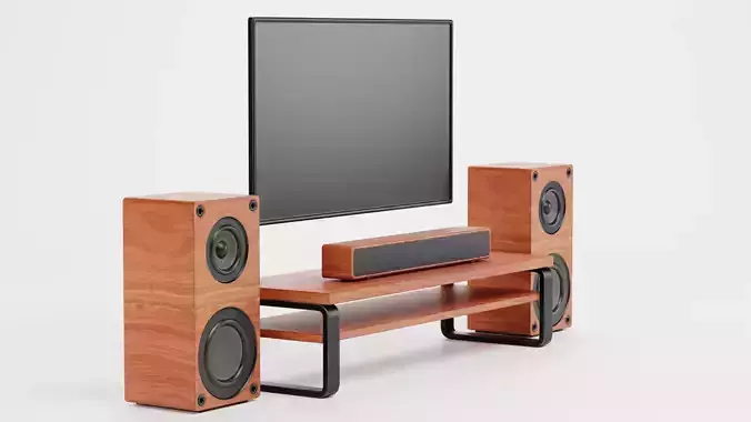 TV Unit with Flat Screen and Sound System V1 - Home Cinema