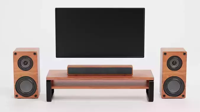 TV Unit with Flat Screen and Sound System V1 - Home Cinema