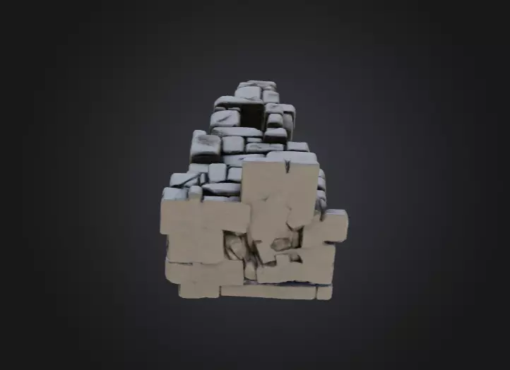 Ancient Stone Ruin Tower Low-poly 3D model_12