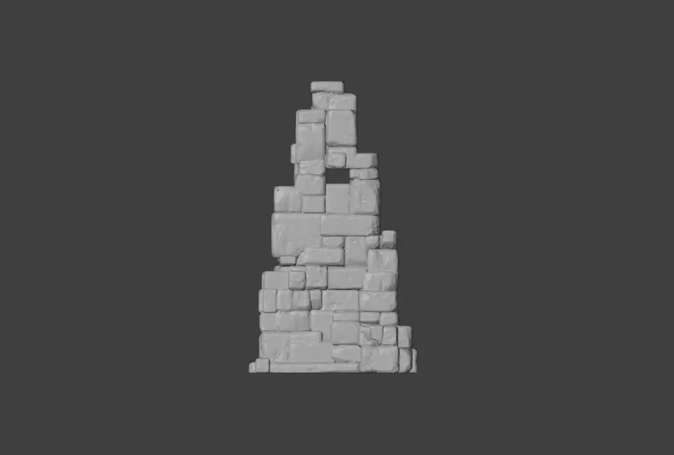 Ancient Stone Ruin Tower Low-poly 3D model_19