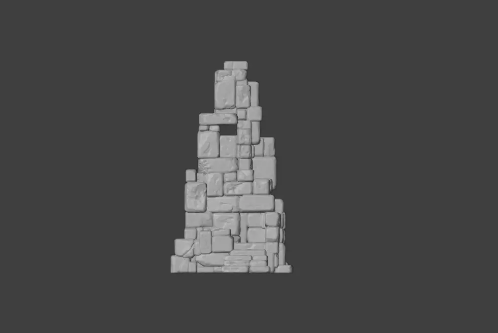 Ancient Stone Ruin Tower Low-poly 3D model_17