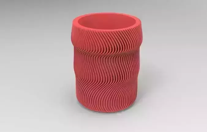 Spiral Spline Wave Vase  3D Print Flower Pot 3D print model Spiral Spline Wave Vase  3D Print Flower Pot 3D print model