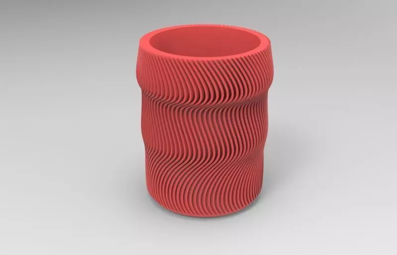 Spiral Spline Wave Vase  3D Print Flower Pot 3D print model_0