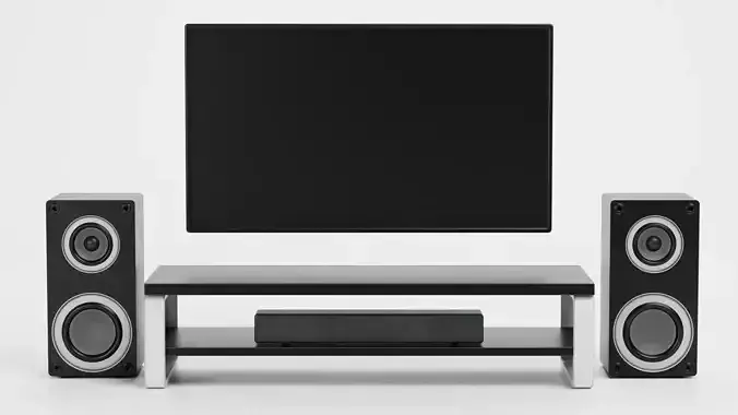 TV Unit with Flat Screen and Sound System V2 - Home Cinema