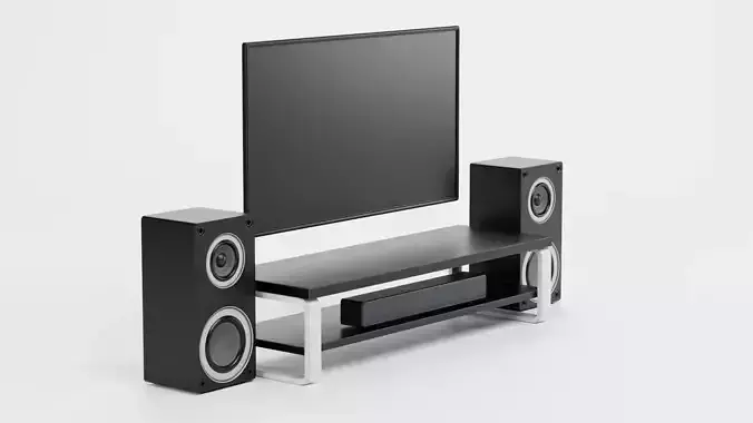 TV Unit with Flat Screen and Sound System V2 - Home Cinema