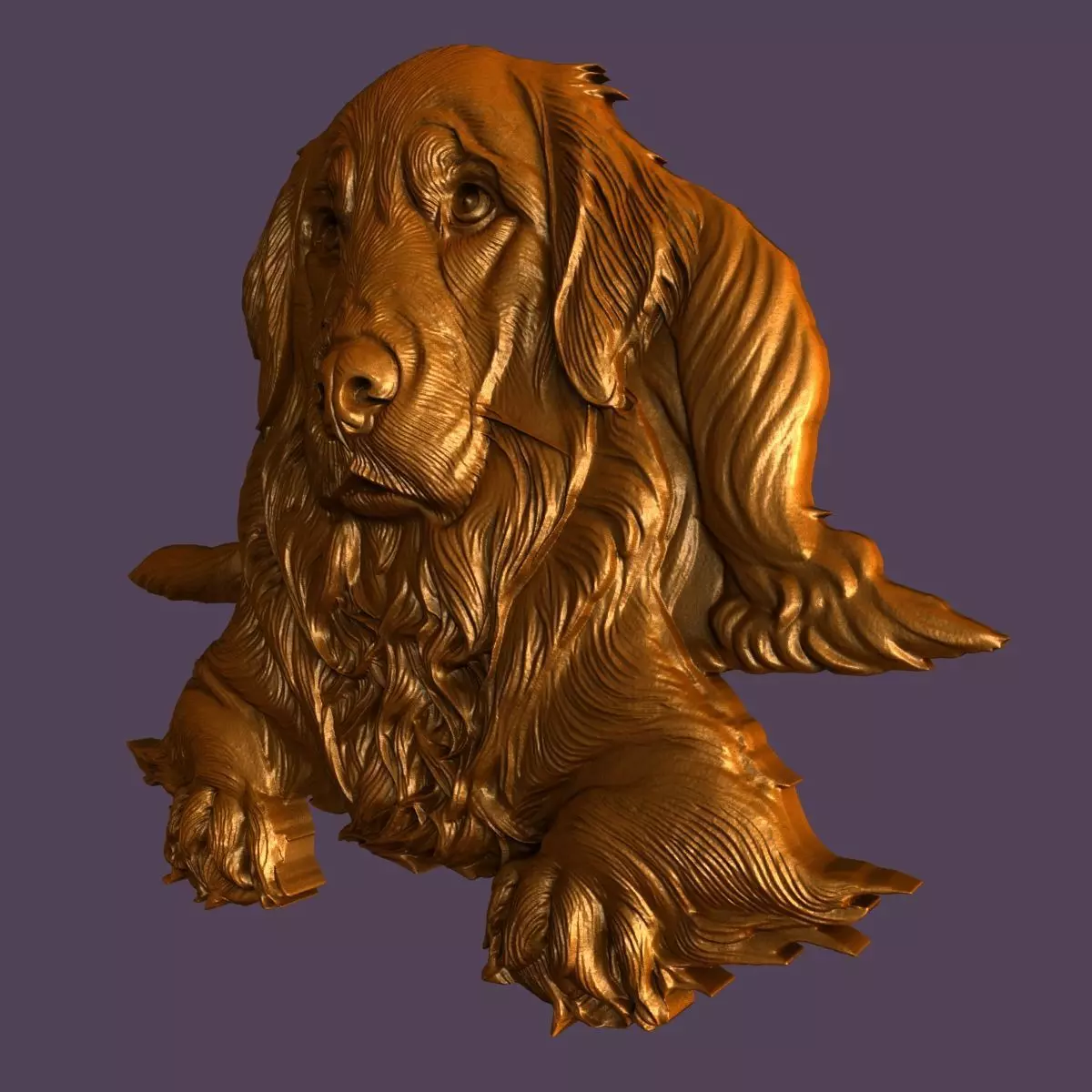 3d models for 3d printer  Golden Retriever 3D model_2