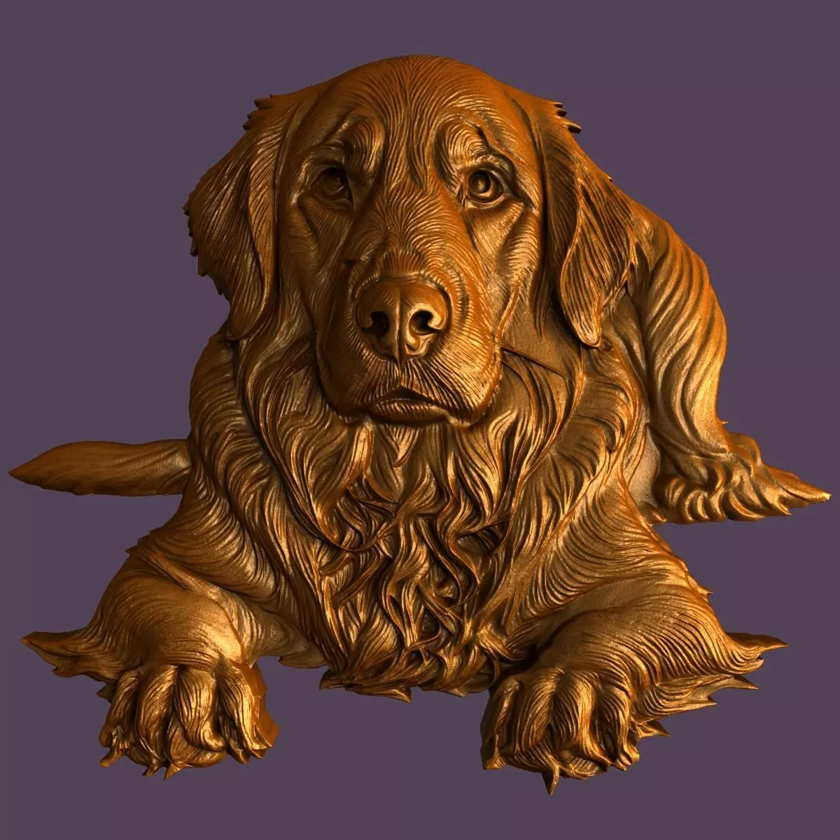 3d models for 3d printer  Golden Retriever 3D model_0