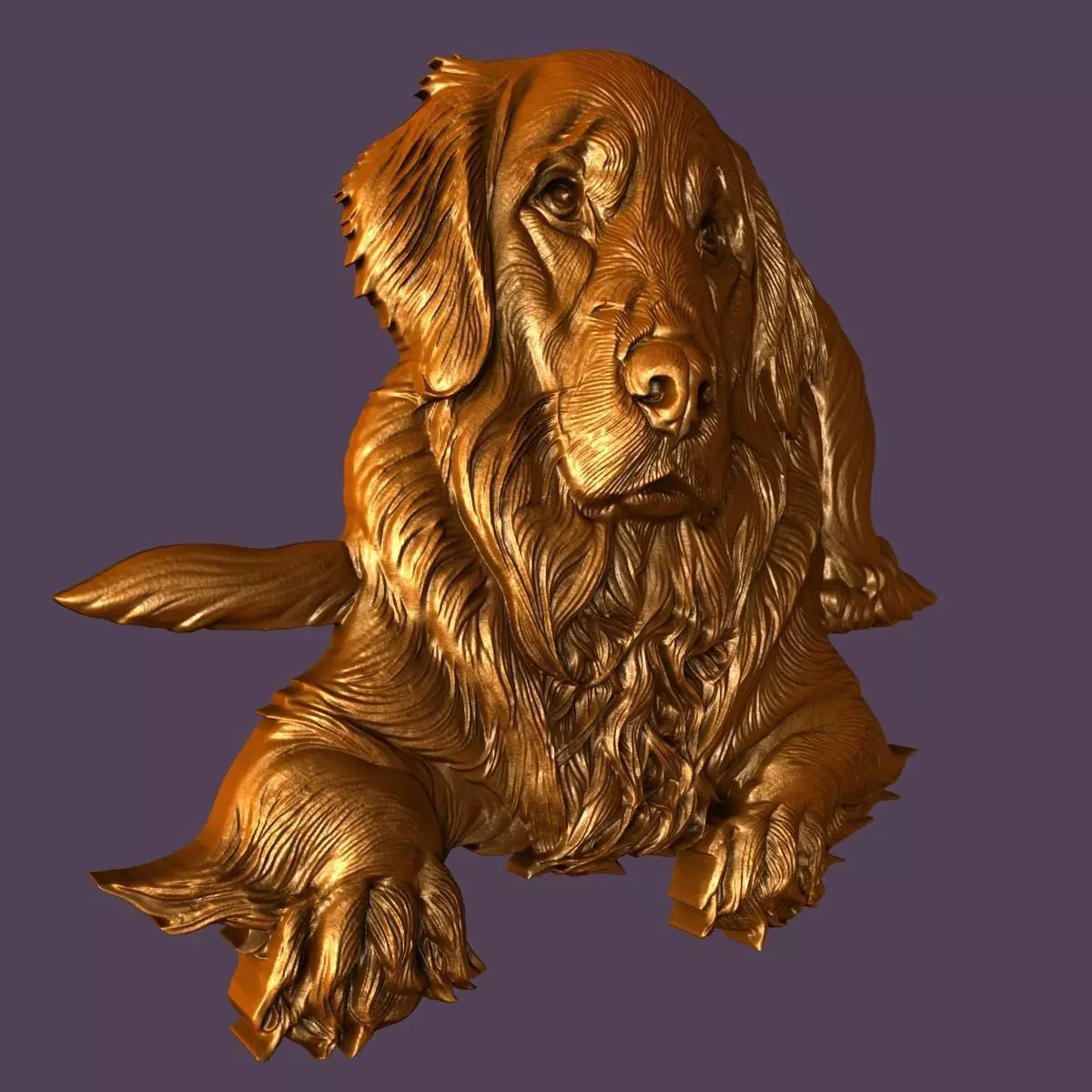 3d models for 3d printer  Golden Retriever 3D model_1